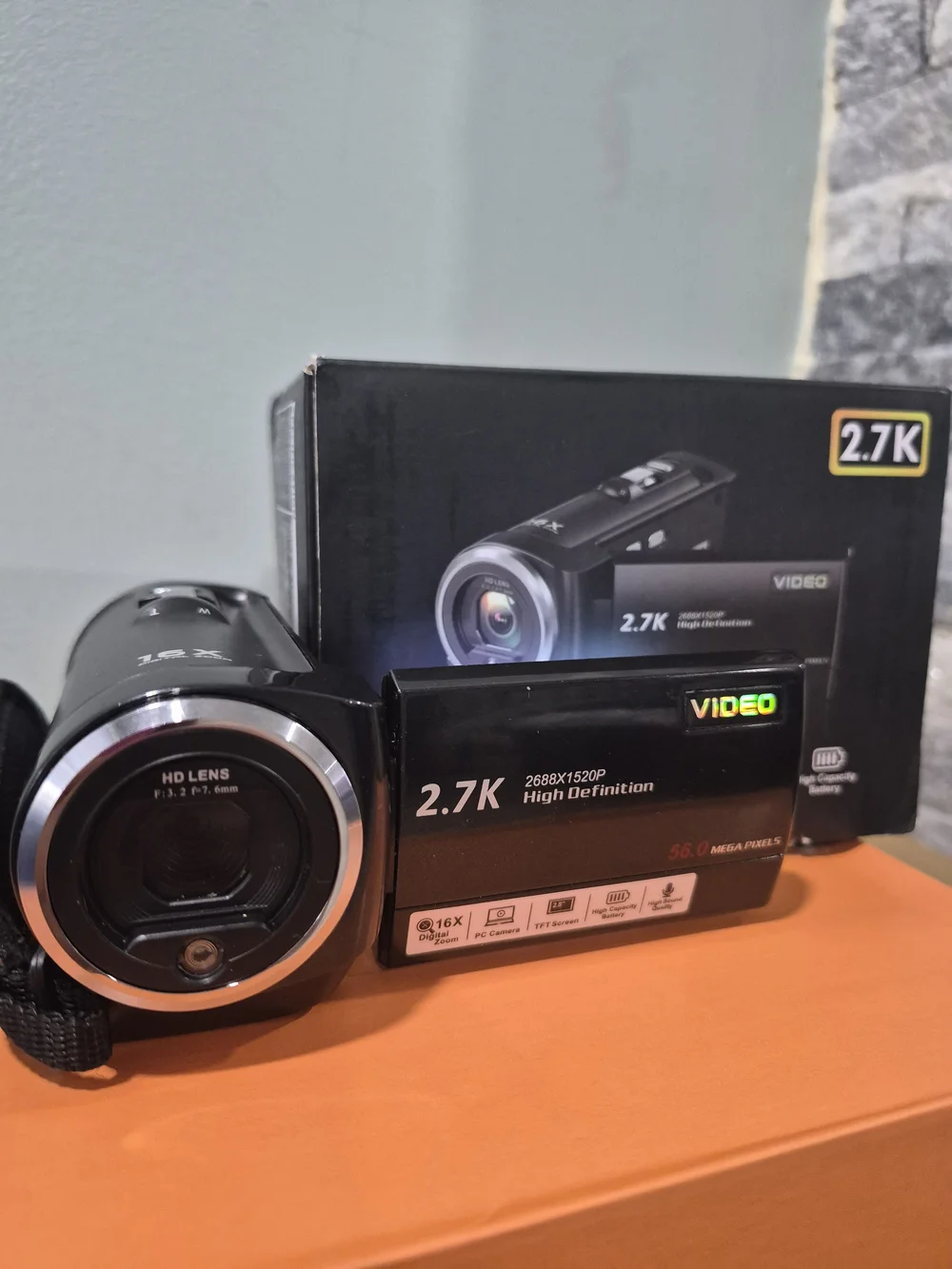 2.7K HD Video Camcorder in Black - High Definition Recording